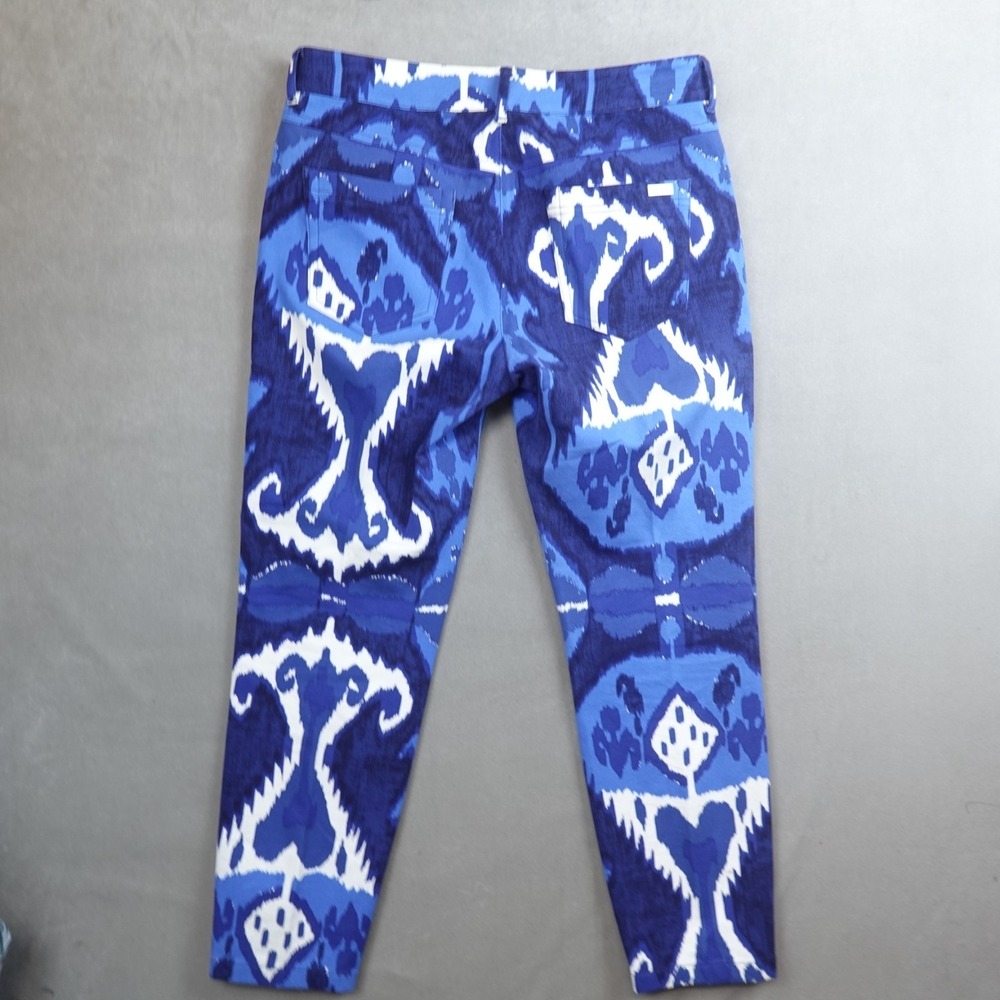 Polo Golf Ralph Lauren Pants Blue Ikat Print Size 6 Cotton Blend Stretch Pant - Picture 8 of 9